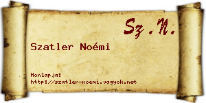 Szatler Noémi névjegykártya